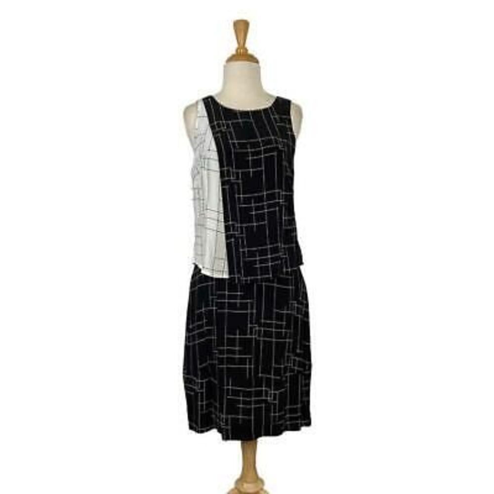 Maya Negri S Black White Checked Micah Dress Art To Wear Retro 80s Office Event